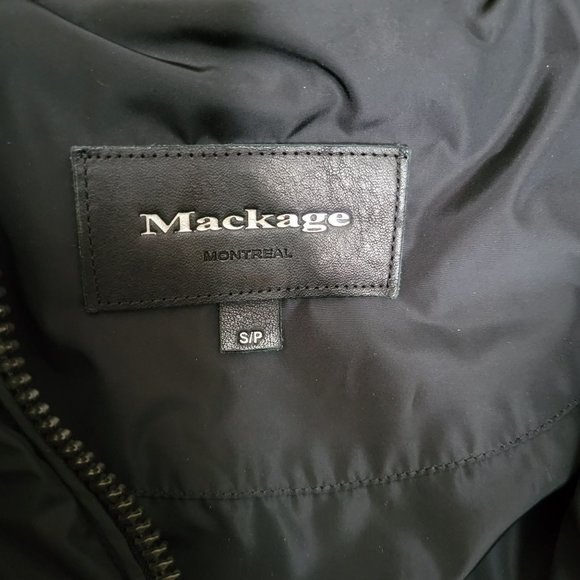 Mackage Black Down Coat with Natural Fur Signature Mackage Collar - Size S - Picture 5 of 16